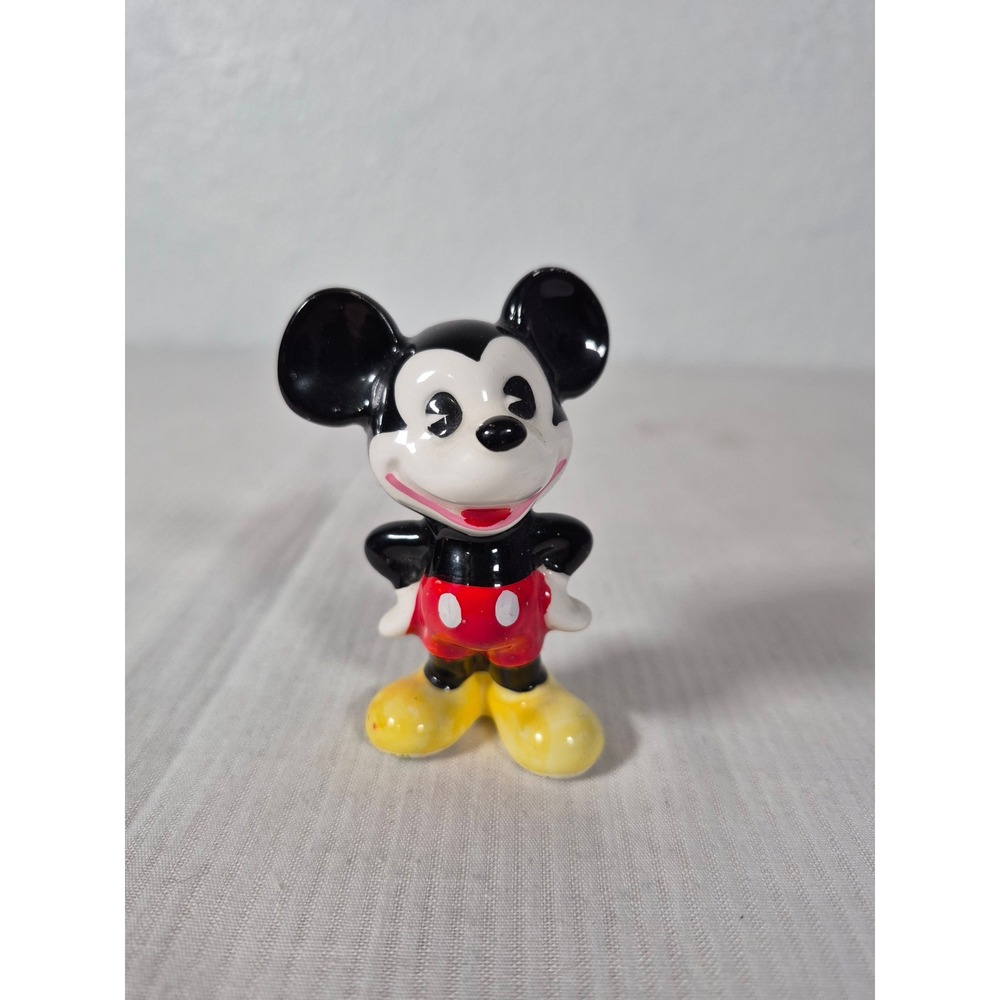 Vintage Walt Disney Productions Mickey Mouse Ceramic Figurine Japan Collectible